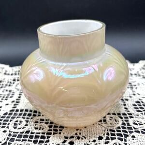 Antique Kralik Mother of Pearl Iridescent Art Nouveau Art Deco Glass Vase